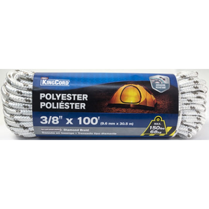 POLY DIAMOND BR AID 3/8IN X 100FT WT/GY