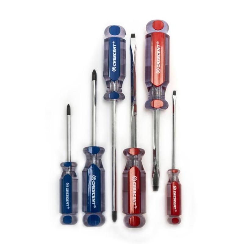 Crescent 6 Pc. Phillips/Slotted Acetate Screwdriver Set