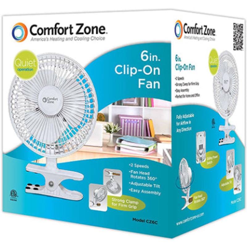 DESK FAN 6 IN COMFORT ZONE WT