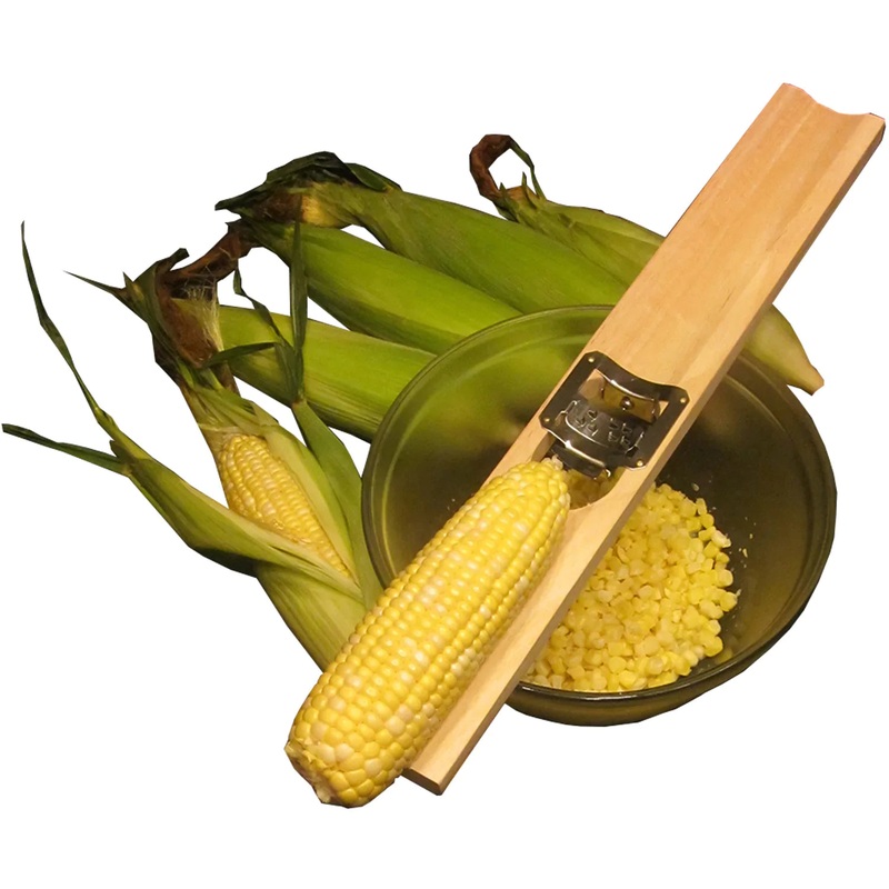 Lee Manufacturing Wooden Corn Cutter and Creamer