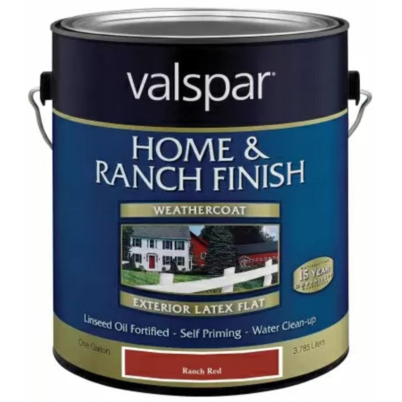 Valspar Weathercoat Home & Ranch Finish Flat 1 Gallon Red