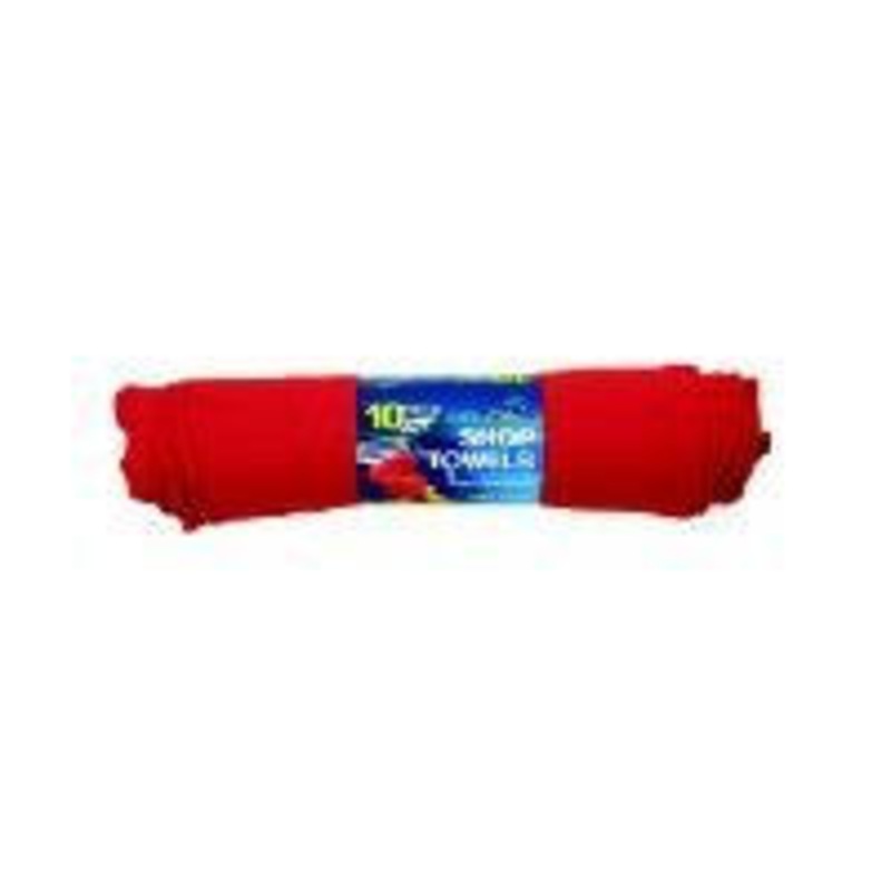 Howard Berger 10pk-100% Cotton Red Shop Towel 12 x 14