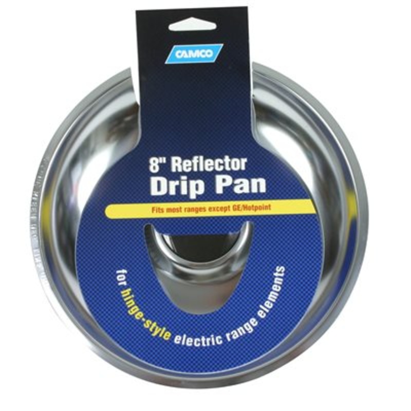 Camco  Universal Electric Drip Pan – 8 Chrome Bilingual (CARD)