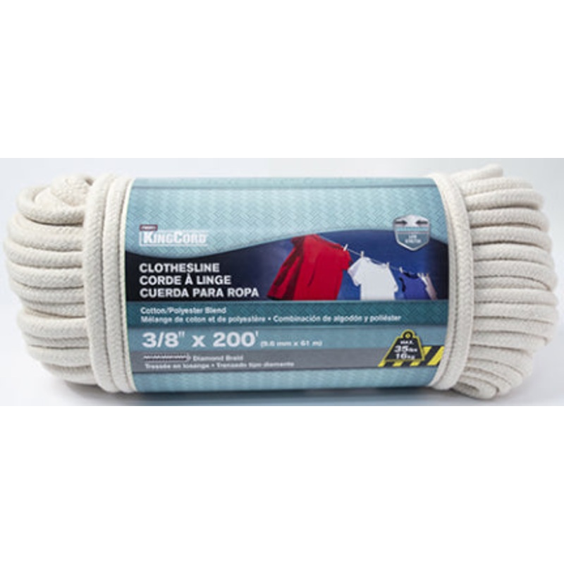 CLOTHSLINE COT/POLY NAT 3/8X200FT
