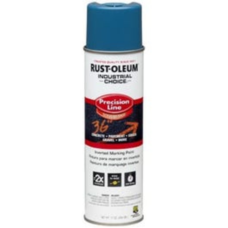 Industrial Choice Precision Line Marking Spray Paint, Caution Blue, 17-oz. Inverted