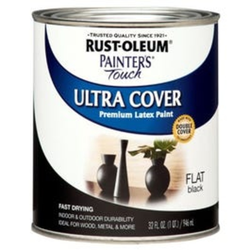 Painter’s Touch Latex Paint, Flat Black, Qt.