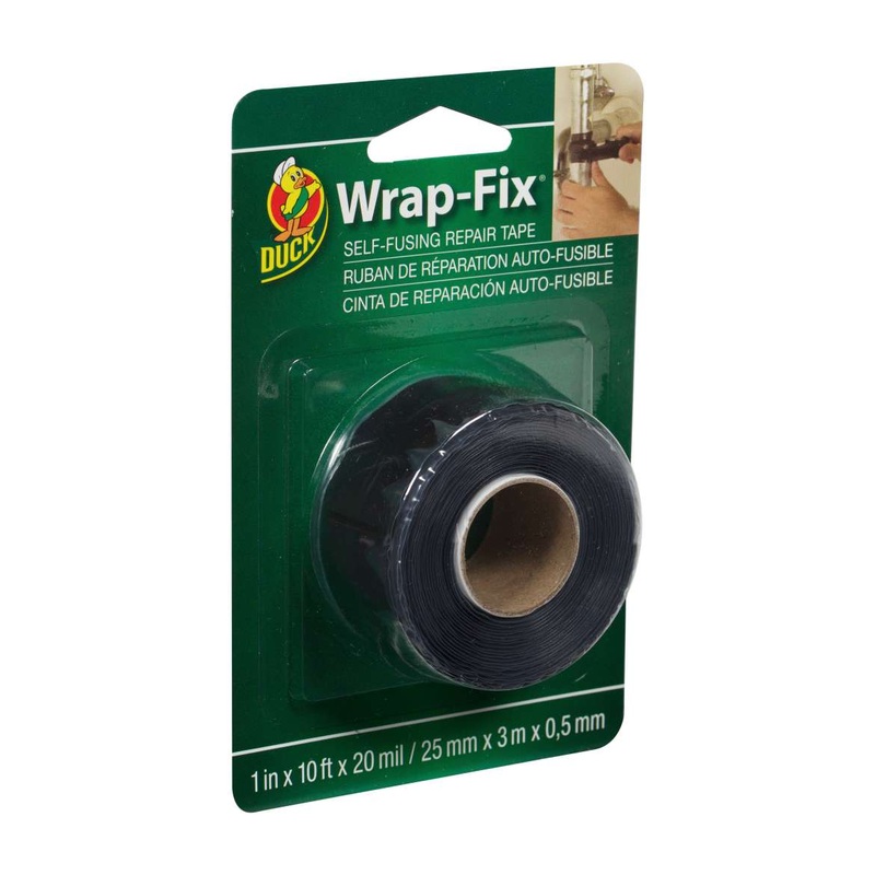 Duck Brand Wrap-Fix Self-Fusing Repair Tape – Black, 1 in. x 10 ft.