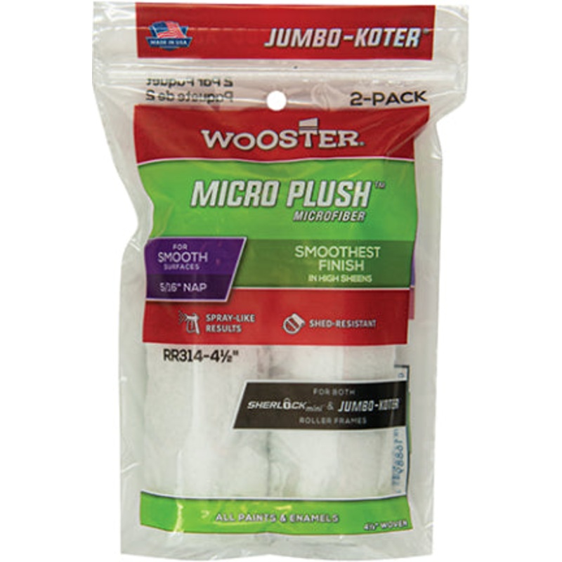 ROLLER 4 1/2 IN X 5/16 NAP 2PK MICROPLSH