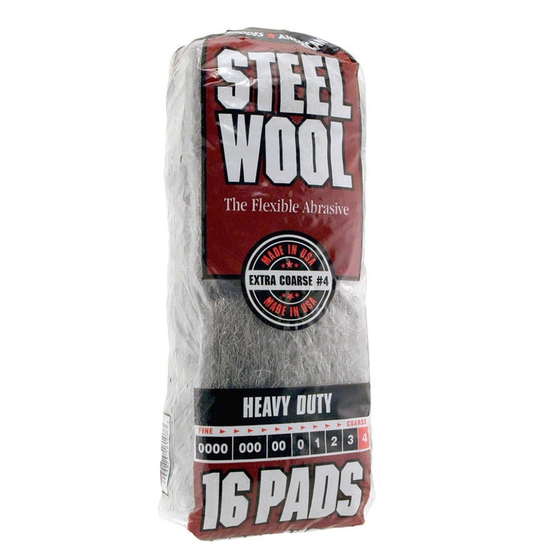 Homax Steel Wool, Heavy Duty, GRADE #4 16 Pads