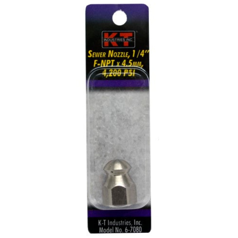 K-T Industries Sewer Nozzle|1/4″ Female NPT x 4.5mm|1/8″ Female NPT x 4.5mm
