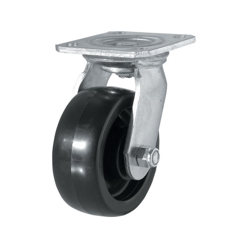 Shepherd Hardware 5-Inch Polypropylene Wheel Swivel Plate Caster, 500-lb Load Capacity