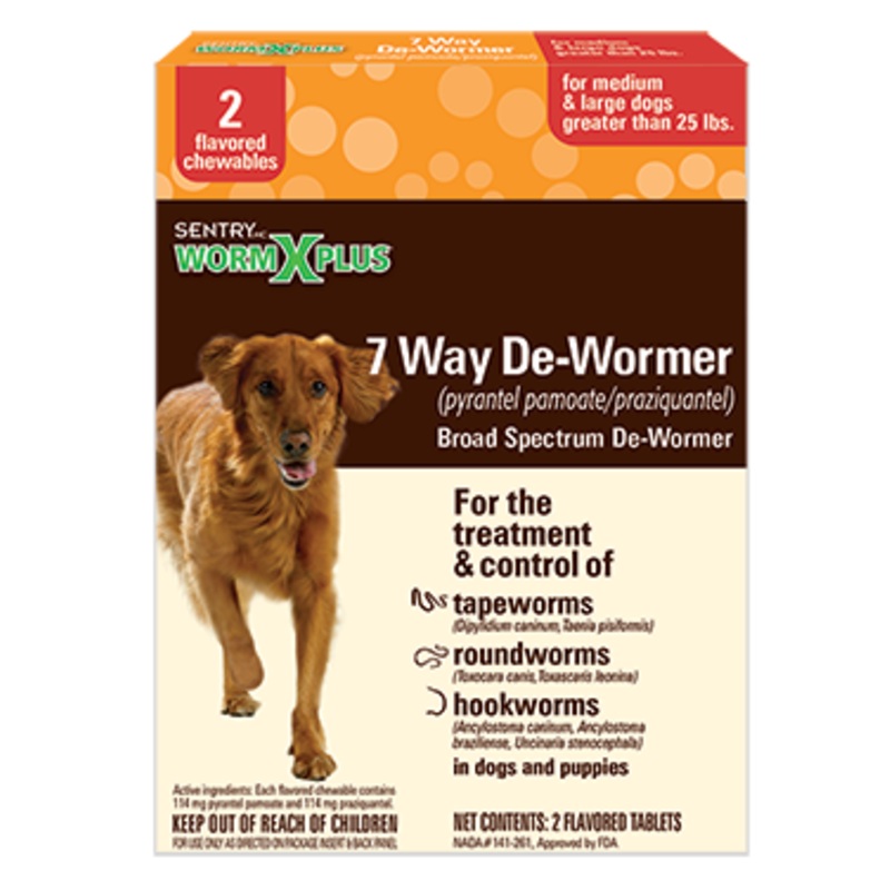 SENTRY HC WORM X PLUS 7 Way De-Wormer for Medium & Large Dogs