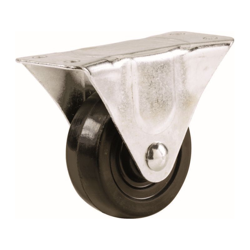 Shepherd Hardware 2-1/2-Inch Rubber Rigid Plate Caster, 100-lb Load Capacity