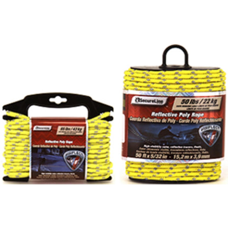 5/32 X50  YELLOW REFLECTIVE ROPE