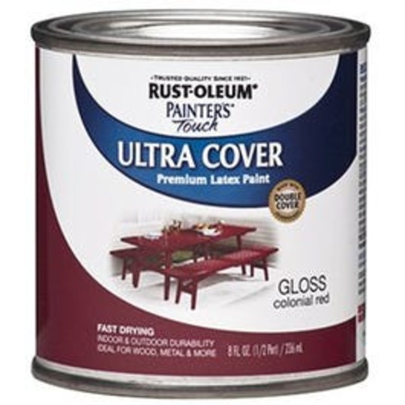 Painter’s Touch Ultra Cover Latex Paint, Colonial Red, 1/2-Pt.