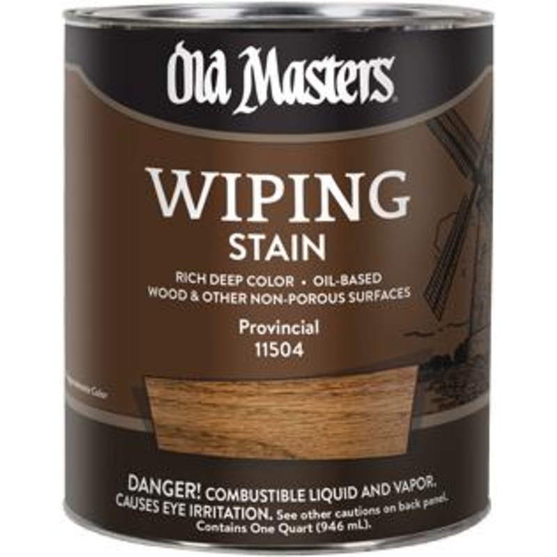 Old Masters Wiping Stain|1 Quart|Half Pint|Natural|Cherry|Dark Mahogany|Early American|Provincial|Spanish Oak|Cedar|Special Walnut|Golden Oak|Red Mahogany|Dark Walnut|Weathered Wood|Aged Oak|Pickling White|Espresso