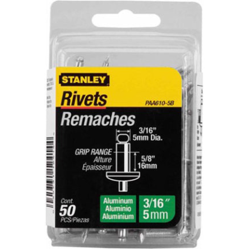 STANLEY RIVETS 3/6 IN X 5/8 IN ALUM 50P