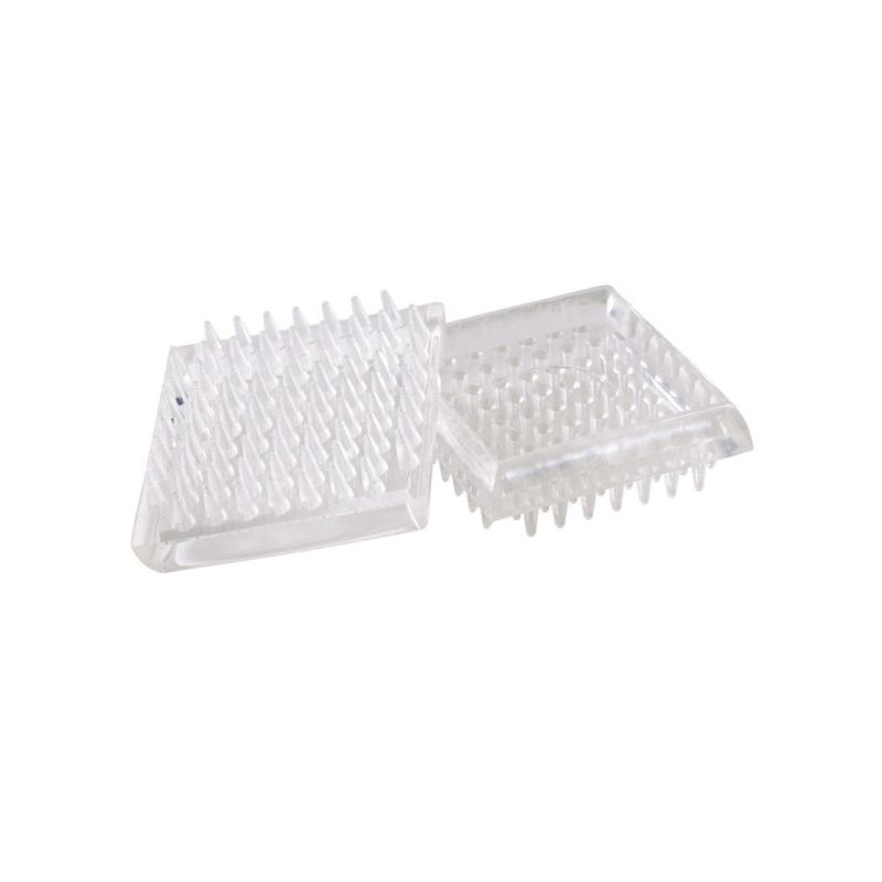 Shepherd Hardware 1-7/8-Inch Spiked Furniture Cup, Clear Plastic, 4-Pack