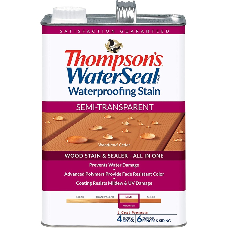 Thompsons WaterSeal Semi-Transparent Woodland Cedar Waterproofing Wood Stain & Sealer, 1 gal