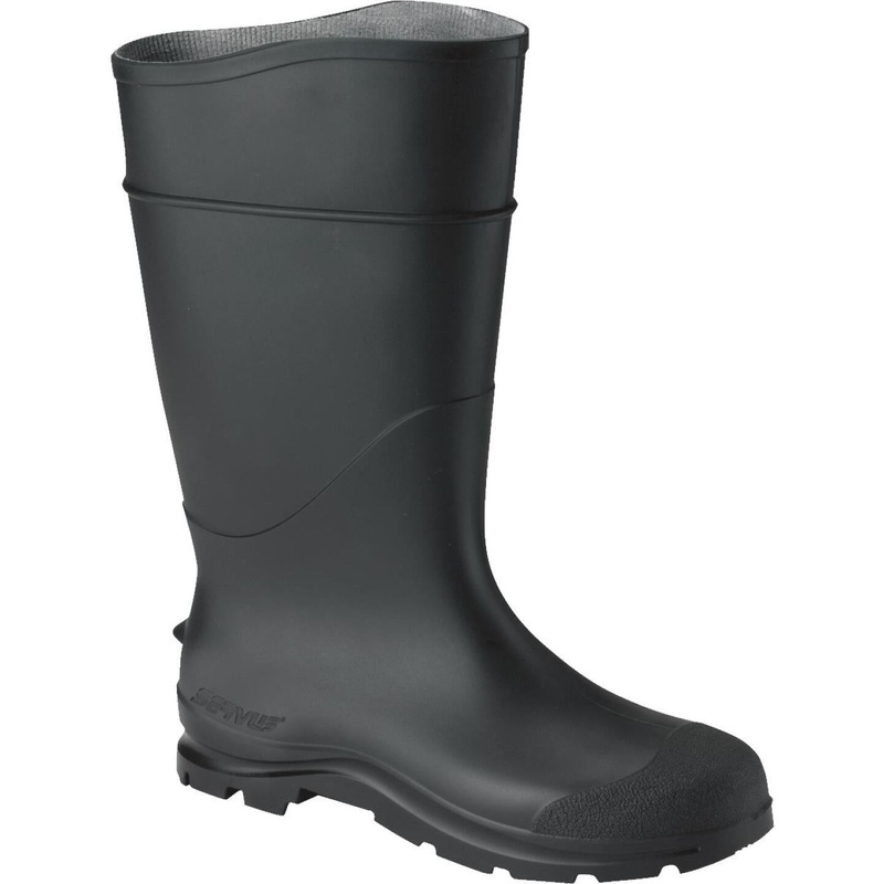Honeywell Servus Men’s Size 7 Black Plain Toe PVC Rubber Boot
