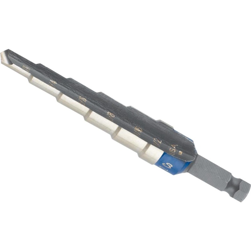 Irwin Unibit 3/16 In. – 1/2 In. #2 Step Drill Bit, 6 Steps