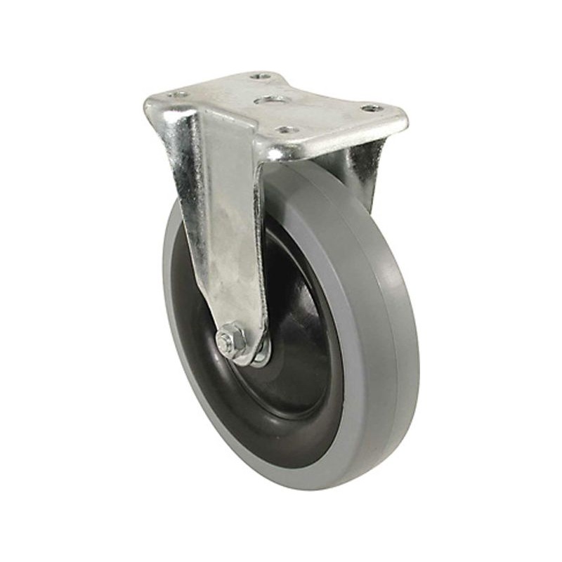 Shepherd Hardware 5-Inch Rigid Plate TPR Caster, 300-lb Load Capacity