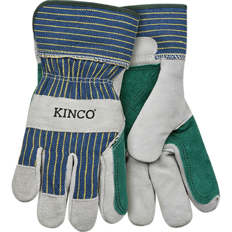 Kinco Suede Cowhide With Double-Palm & Safety Cuff