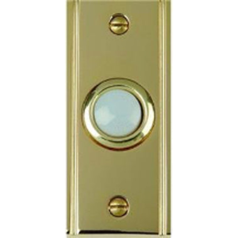 BUTTON WHITE LIGHTED WITH SOLID BRASS