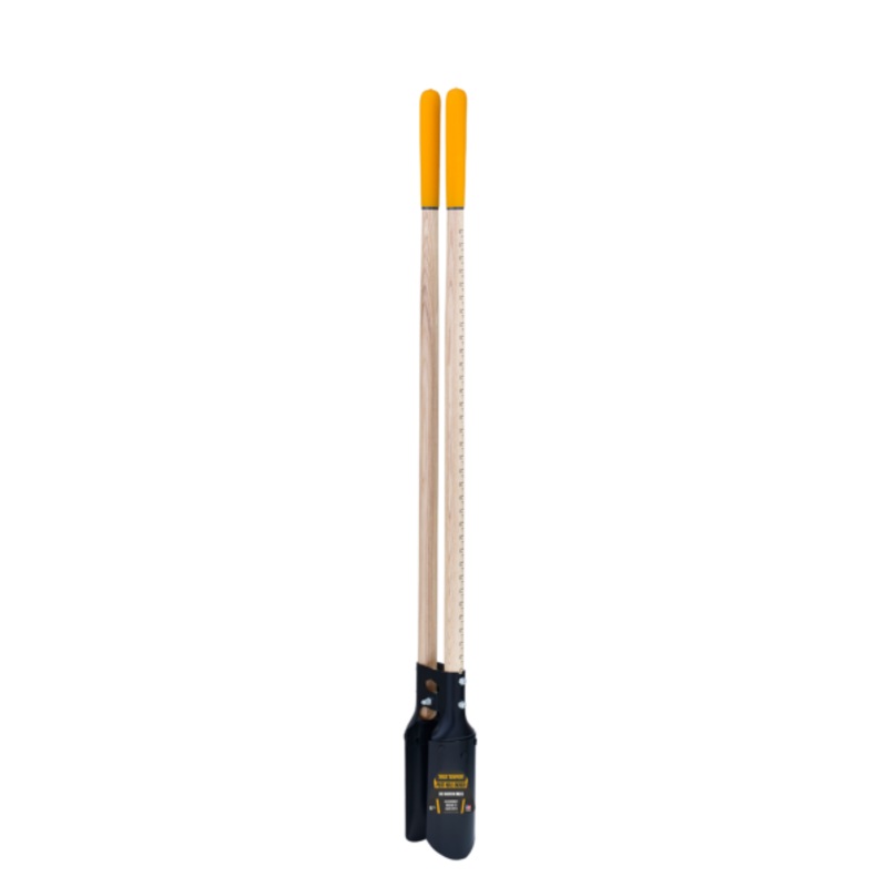 True Temper Post Hole Digger With Ruler And Cushion End Grips On Hardwood Handle