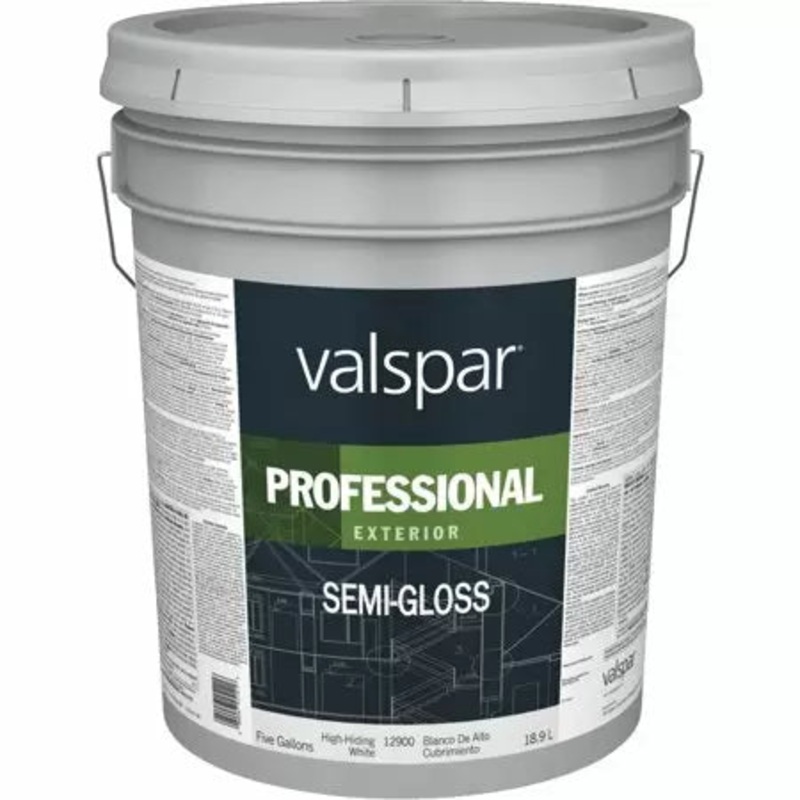 Valspar Professional Exterior Paint 5 Gallon Semi-Gloss Hi-Hide White