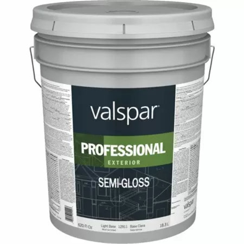Valspar Professional Exterior Paint 5 Gallon Semi-Gloss Light Base