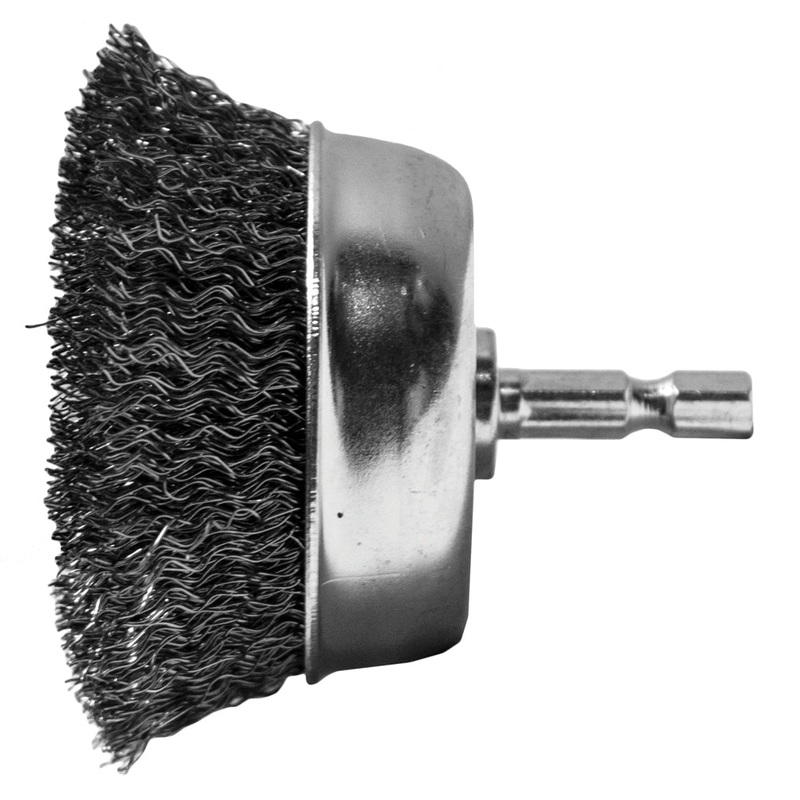 Century Drill And Tool Cup Brush Fine Crimped 1-3/4 Size 1/4 Shank Safe Rpm 4,500