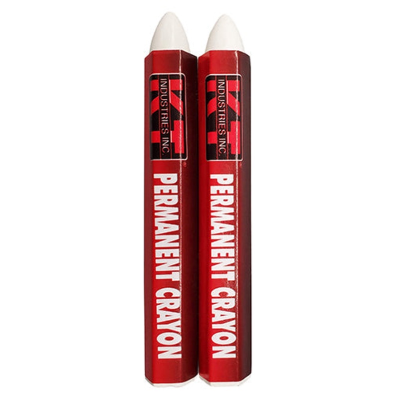 K-T Industries White Permanent Crayon 2 Pk